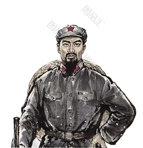 手绘老红军素材