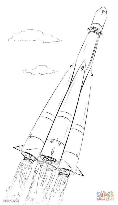 太空火箭简笔画图片