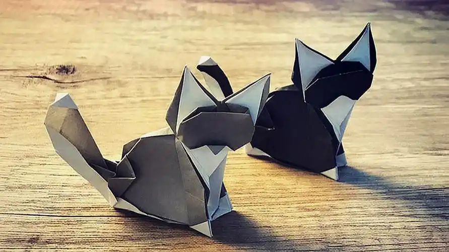 小猫折纸怎么折?