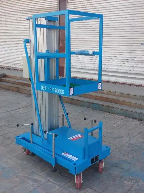 单柱单桅铝合金升降机 6m8米铝合金升降车 车载登高车_液压机械栏目_