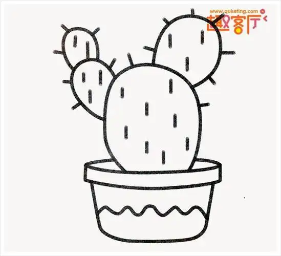 漂亮植物简笔画仙人掌图片儿童必学的画画