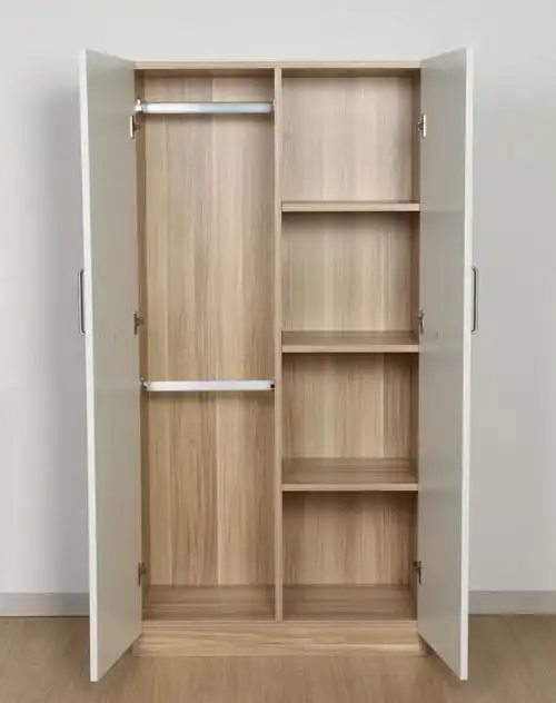 贝蒂衣柜 浅胡桃木色配白门