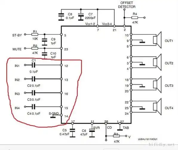 小功率功放输出接纯后级求方案