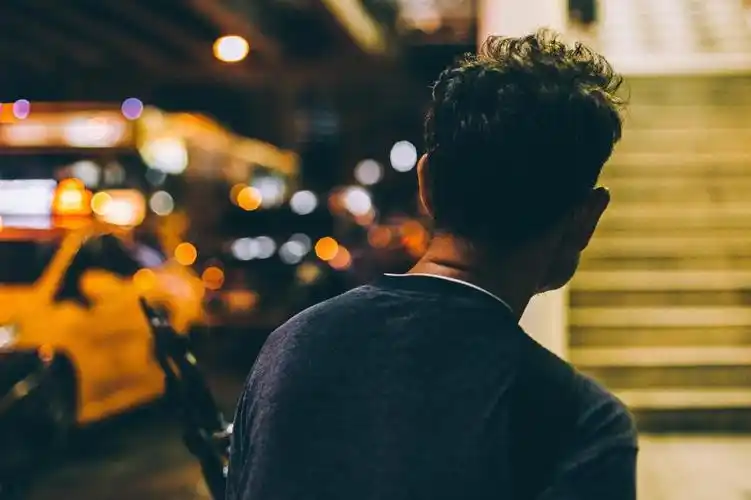 人,男子,孤独,黑暗,晚上,汽车,车辆