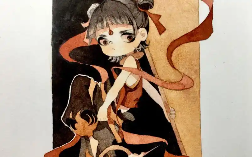 【水彩】哪吒:我命由我不由天-虎白