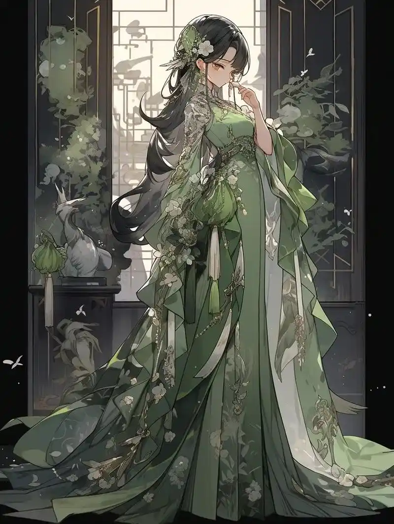 古风少女立绘#midjourney #ai绘画 #国风 #古 - 抖音