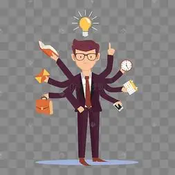 三头六臂的商务男人