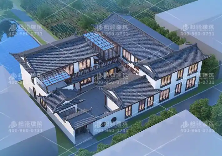 两层新中式四合院设计#农村自建房  #四合院