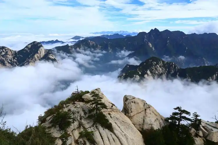 雨过天晴的西岳华山美丽云海奇观,风景-回车桌面