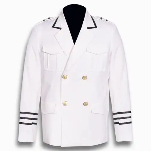 彭贝春秋秋季白色双排海军军阀演出男团跳舞西服