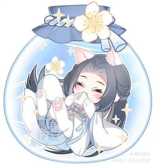 赠图不做任何授权_二哈和他的白猫师尊楚晚宁q版插画同人绘画作品