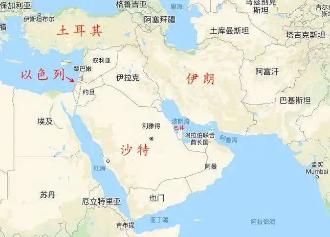 中东地区地图(图源:网络)