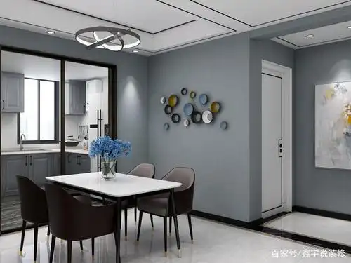 蓝灰色的乳胶漆颜色,很优雅