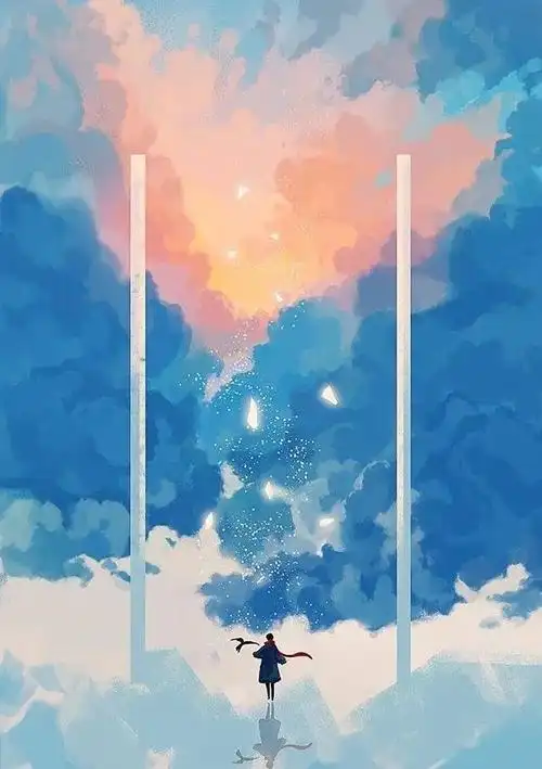 柔和调看上去超舒服10张清新粉蓝色夏日手机壁纸天蓝色超美的