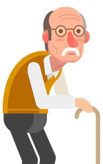 卡通老人设计元素