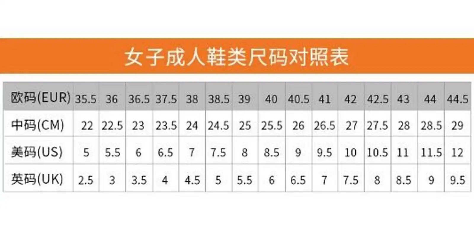 教你如何挑选网球鞋尺码 这是nike的鞋子尺码表,亲们网上买鞋前,可以