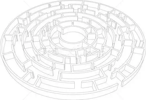 商业照片: 迷宫 · 向量 · 三维渲染 · 计划 ·线· 素描
