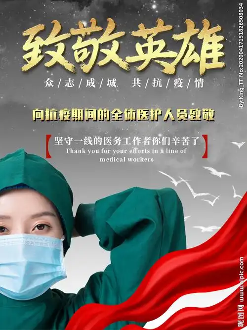致敬抗疫医护工作者人物海报图片