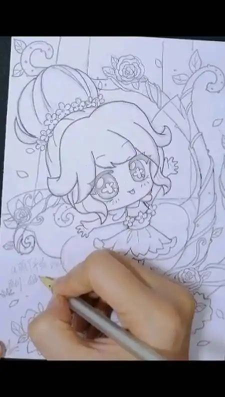 画画原来如此简单#迷你世界花幽幽动漫手绘教程画画真的很难吗画画