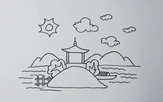 电白美风景有哪些简笔画色彩