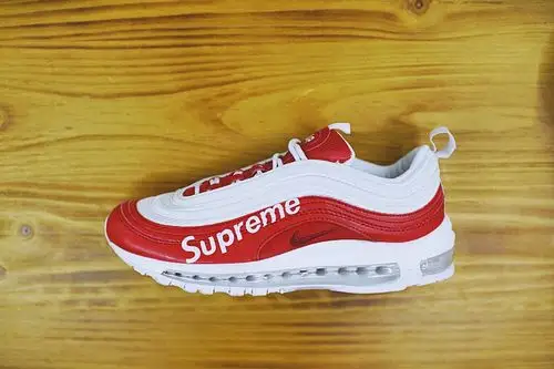 supreme x nike air max 97系列百搭复古气垫慢跑鞋"sup红白"aj1986