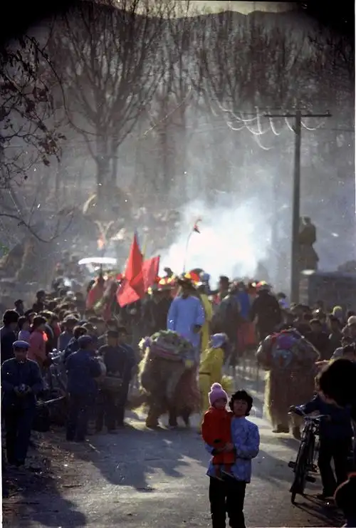 八十年代农村过年李百军作品