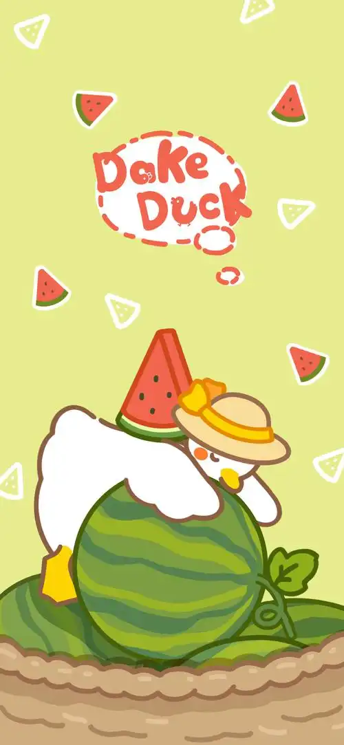 水果壁纸·西瓜鸭 cr. 大可鸭dake