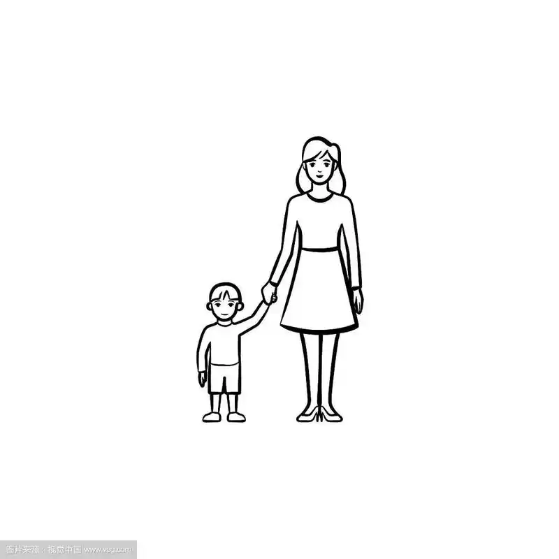 一位母亲牵挂着一个孩子,用手画出了轮廓