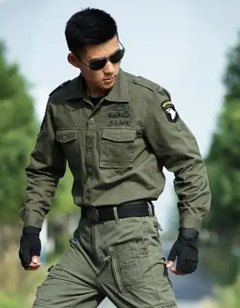军装套装男夏季作训服军绿迷彩服户外工作服特种兵军迷作训服 下裤175