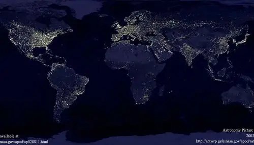 nasa夜晚卫星图中国朝鲜及美国