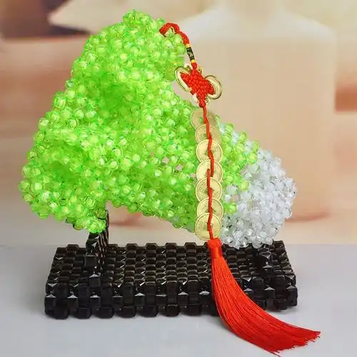 diy手工串珠制作水晶玉白菜材料包成人散珠子编织亚克力家居摆件