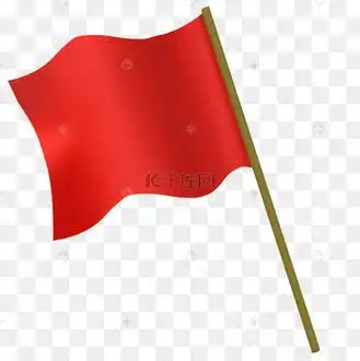 飘动的红色旗帜插画
