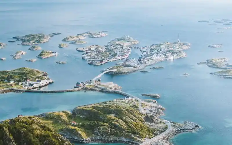 蓝色的大海,城市,桥梁,岛屿 iphone 壁纸