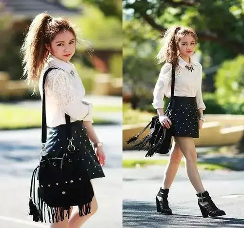 小个子女孩看过来,身高只有1米4的她用10套搭配穿出了大长腿