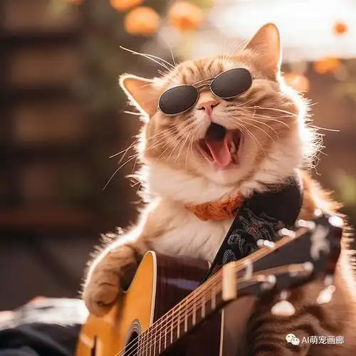 这些戴上墨镜,弹着吉他的猫咪们正在带给我们不一样的视听盛宴!