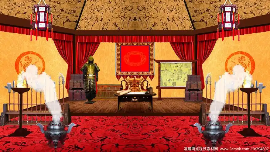 将军帅帐大营可加字舞台背景
