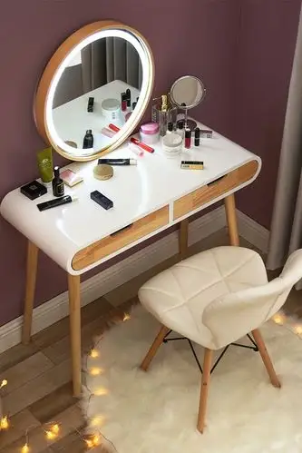 网红同款梳妆台小户型多功能化妆台现代简约简易化妆桌实木北欧风ins