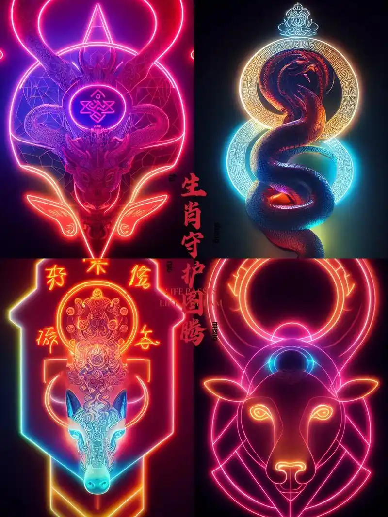 生肖守护图腾.会发光的守护图腾#ai绘画 #图文伙伴计划 # - 抖音