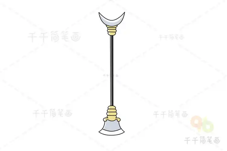 教你画西游记沙僧的兵器降妖杖简笔画