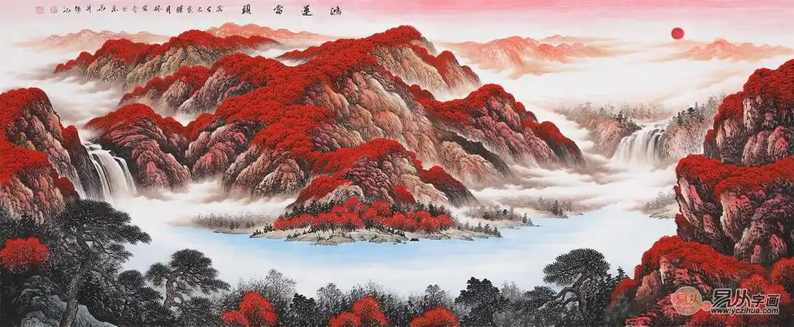 国画鸿运当头国画鸿运当头山水画图片大全