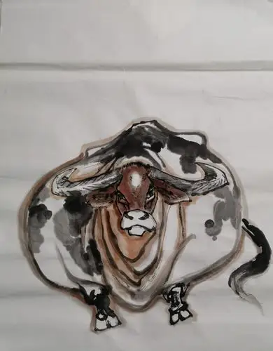 牛年画牛贺新年