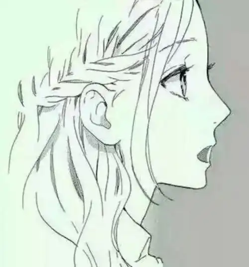 唯美素描动漫女孩孤独侧脸女生侧脸线稿图画一个神仙姐姐侧颜~小素描