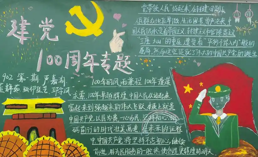 粤华初中部"庆祝建党100周年"黑板报展示