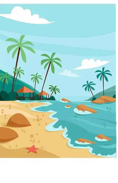 沙滩插画