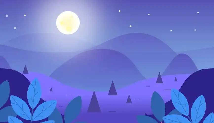 渐变风景插画-每周临摹_爱吃桃的小兔兔-站酷zcool