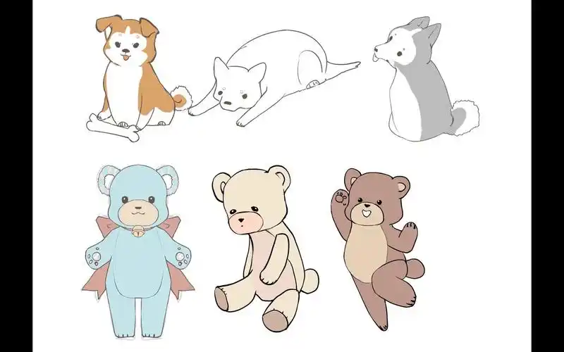 q版小动物17画法(狗 小熊)-画画冲丫-画画冲丫-哔哩哔哩视频