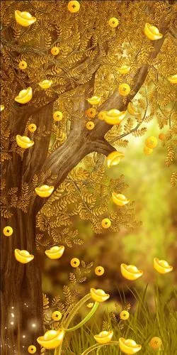 精美发财树玄关