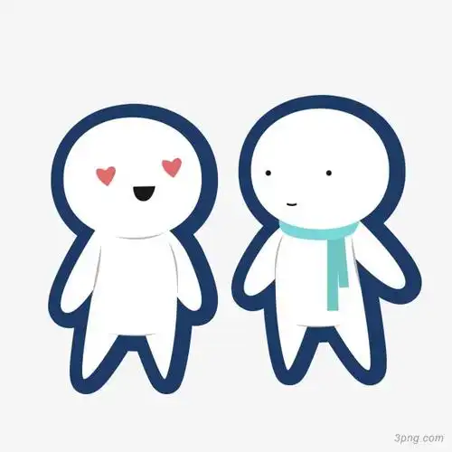 卡通白色小人png素材透明免抠图片-卡通手绘