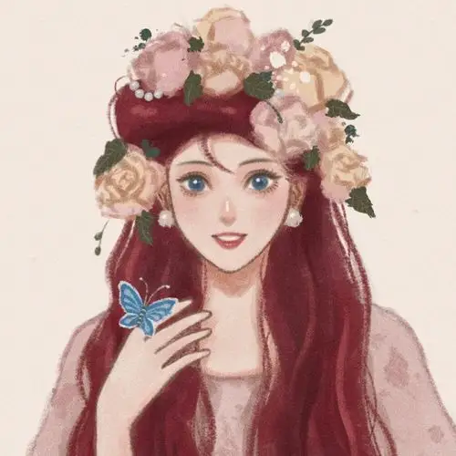 迪士尼公主手绘头像,图源@陈四节jessie