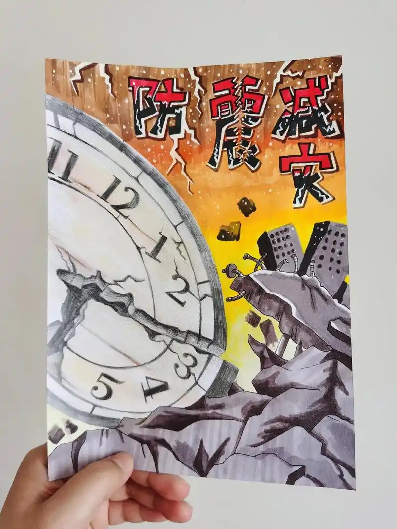 防震减灾主题画|#防震减灾手抄报 #防震减灾 #防震减灾宣传 - 抖音